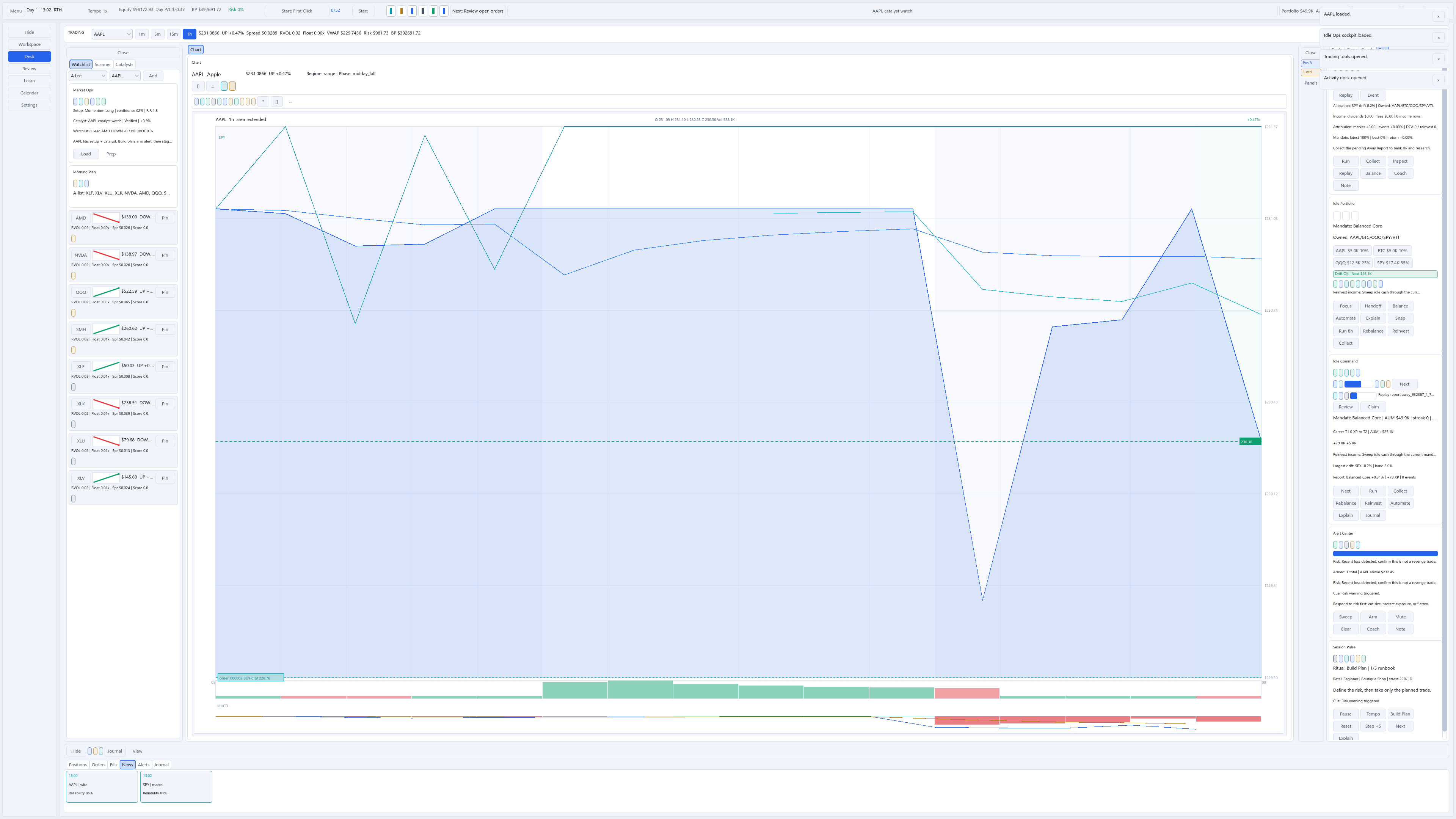 Portfolio management screenshot